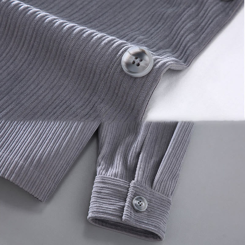 Buddha Stones Fall Lapel Design Long Sleeve Button Men's Jacket With Pockets - image 5