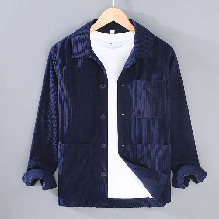 Buddha Stones Fall Lapel Design Long Sleeve Button Men's Jacket With Pockets - MidnightBlue - US/UK/AU42，EU52 (3XL) - image 7