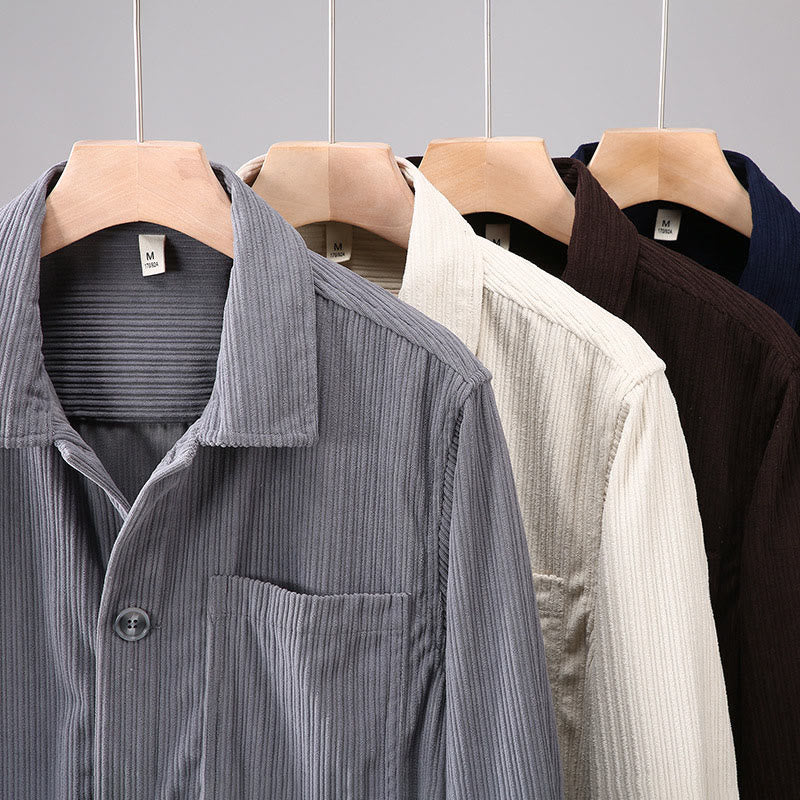 Buddha Stones Fall Lapel Design Long Sleeve Button Men's Jacket With Pockets - image 13