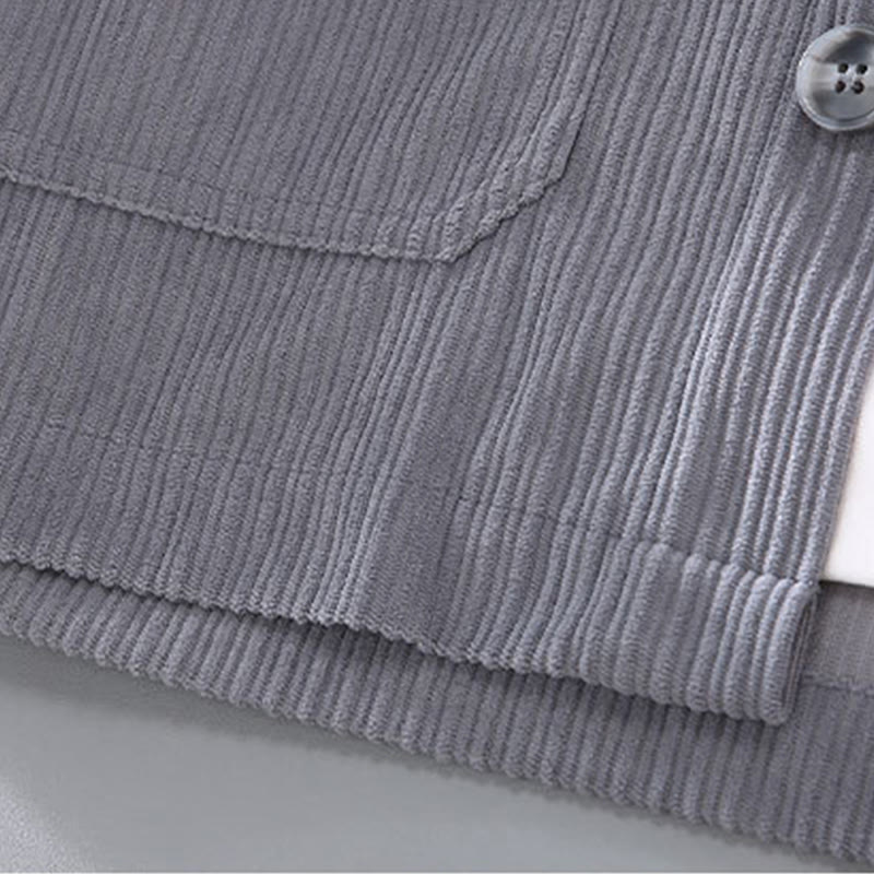 Buddha Stones Fall Lapel Design Long Sleeve Button Men's Jacket With Pockets - image 3