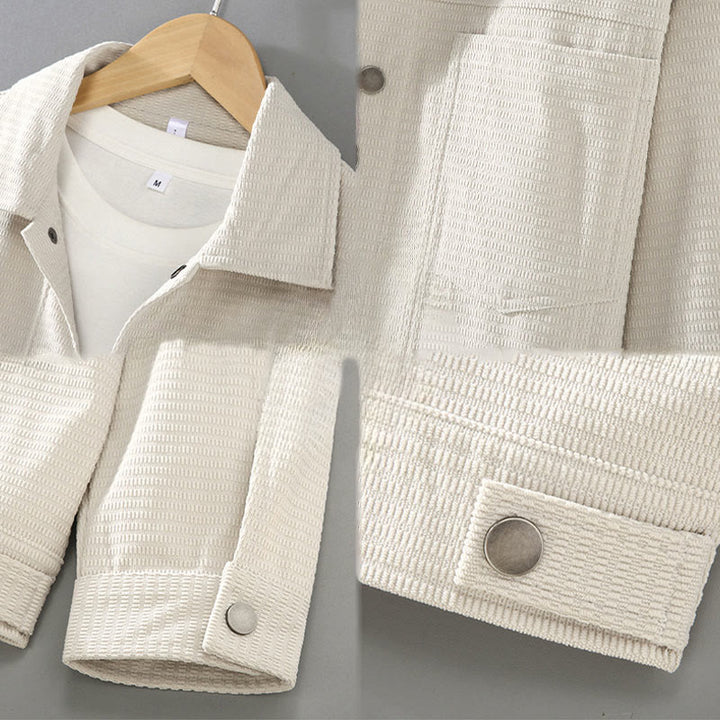 Buddha Stones Commute Lapel Design Buttons Men's Long Sleeve Jacket With Pockets - image 5