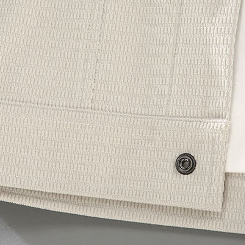 Buddha Stones Commute Lapel Design Buttons Men's Long Sleeve Jacket With Pockets - image 2