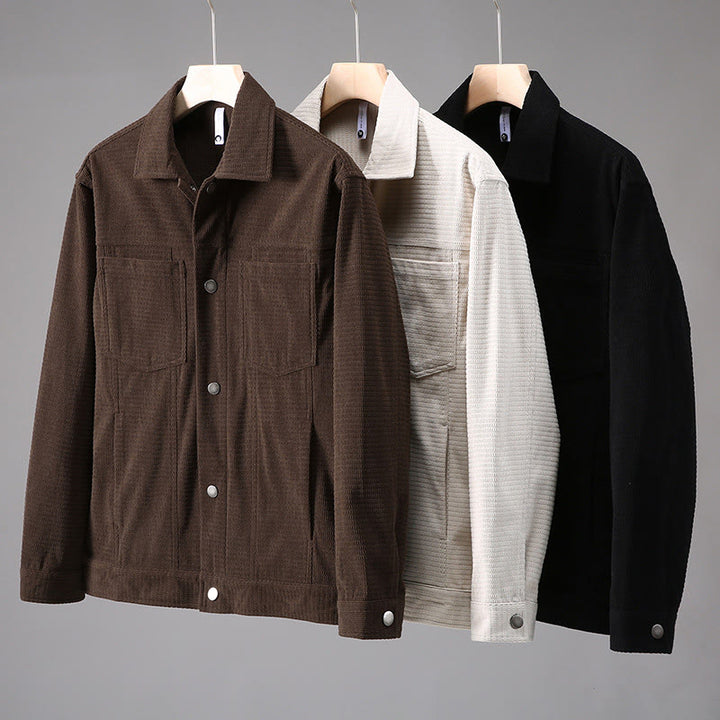 Buddha Stones Commute Lapel Design Buttons Men's Long Sleeve Jacket With Pockets - image 9