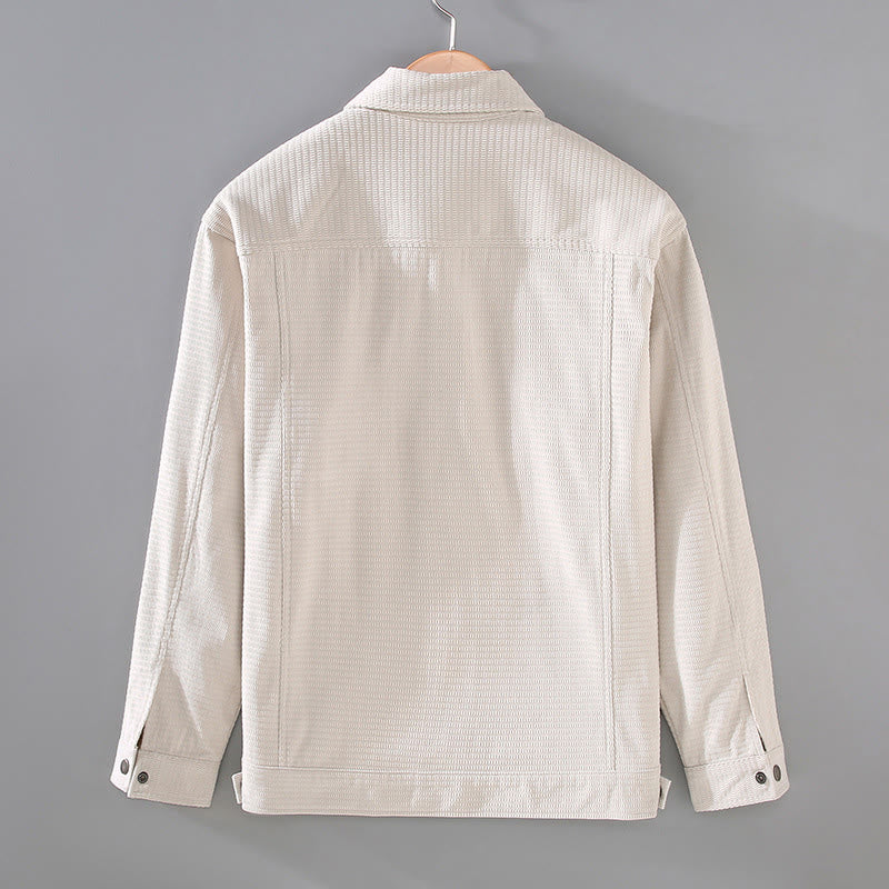 Buddha Stones Vintage Lapel Design Buttons Men's Long Sleeve Jacket With Pockets - image 2