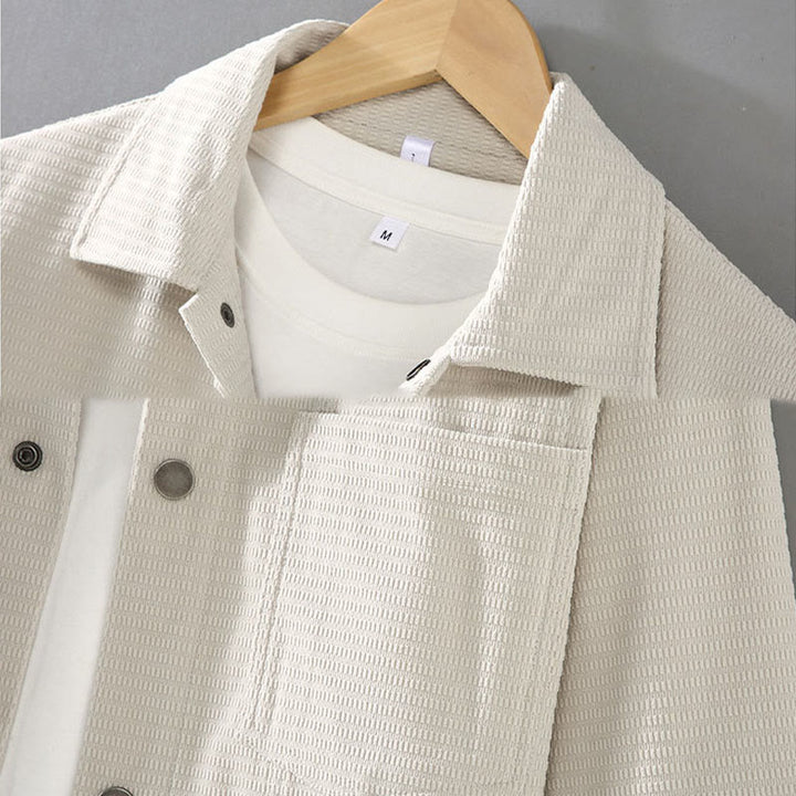 Buddha Stones Commute Lapel Design Buttons Men's Long Sleeve Jacket With Pockets - image 3