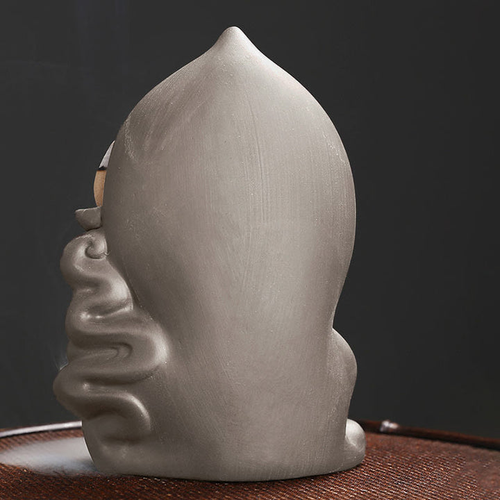 Tibetan Avalokitesvara Buddha Lotus Healing Backflow Smoke Fountain Incense Burner - image 17