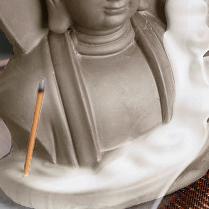 Tibetan Avalokitesvara Buddha Lotus Healing Backflow Smoke Fountain Incense Burner - image 20