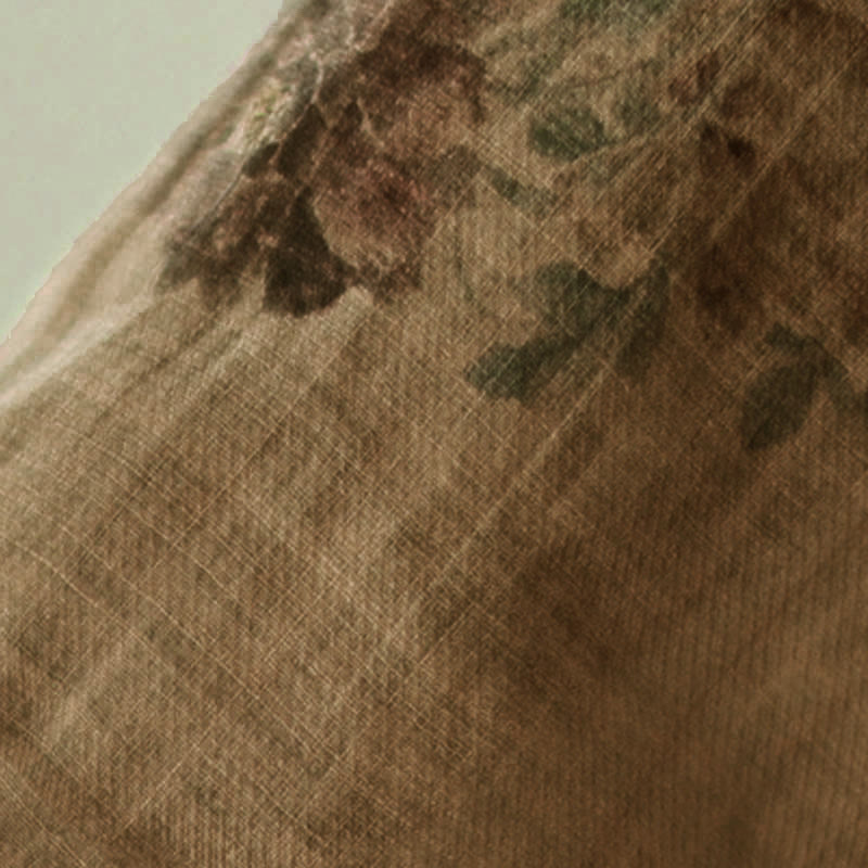 Buddha Stones Purple Flower Print Frog-Button Design Shirt - image 9