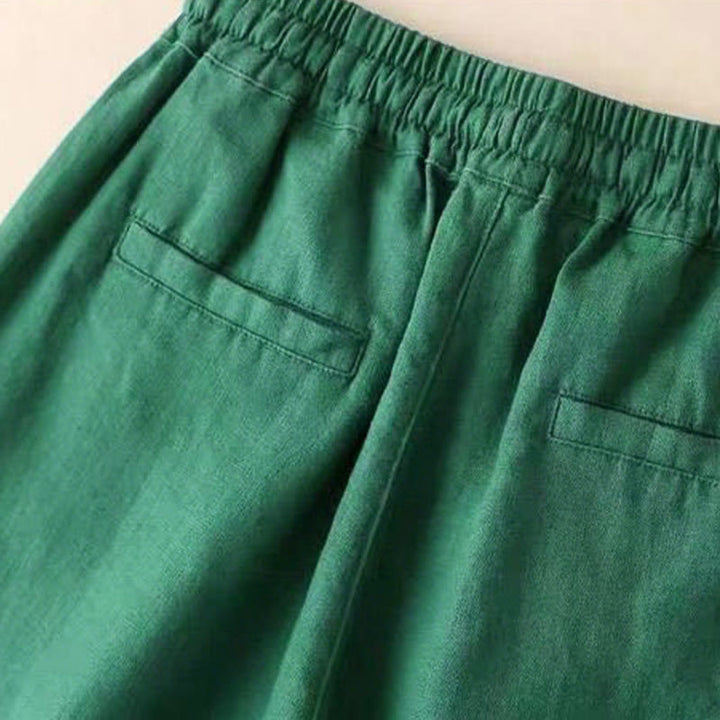 Buddha Stones Casual High Waist Lace-up Wide Leg Pants With Pockets - image 15