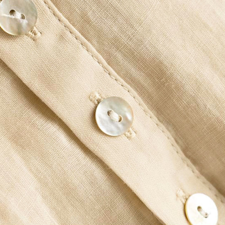 Buddha Stones Vintage Button Three Quarter Puff Sleeve V-Neck Women's Shirt - image 12