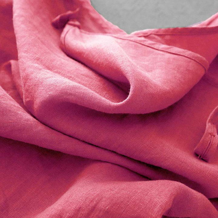 Buddha Stones Summer Plain Adjustable Strap Design Women's Cotton Linen Vest Waistcoat - image 30