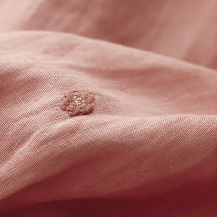 Buddha Stones Casual Embroidered Petals Women's Cotton Linen 7-8 Length Harem Pants With Pockets - image 15