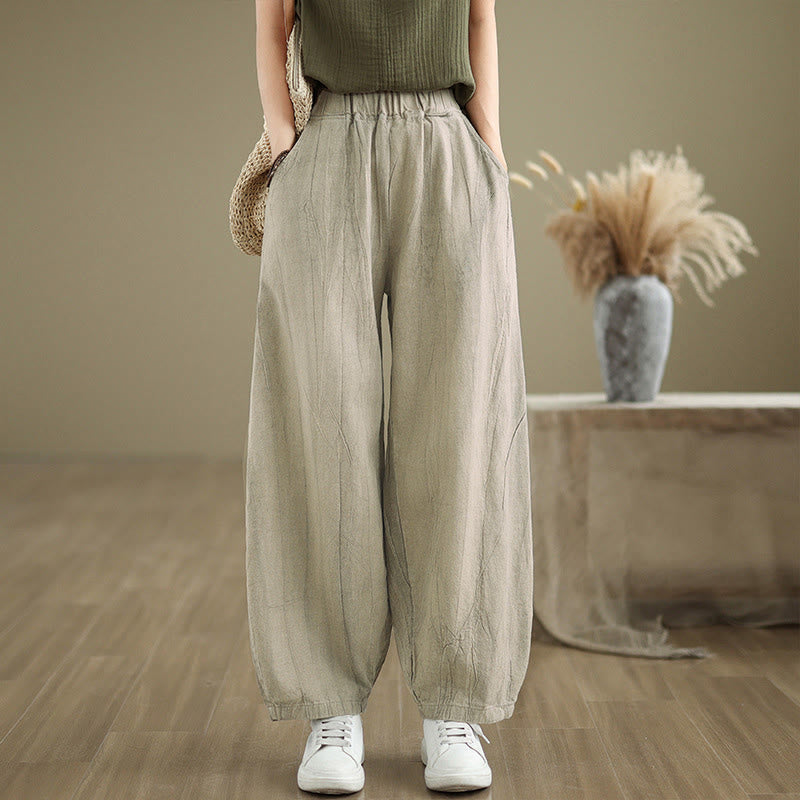 Buddha Stones Casual Plain Women'sHarem Pants With Pockets - Beige - US8-10，UK/AU12-14，EU40-42 (2XL) - image 0