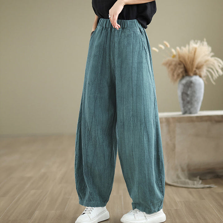 Buddha Stones Casual Plain Women's Cotton Linen Harem Pants With Pockets - image 14