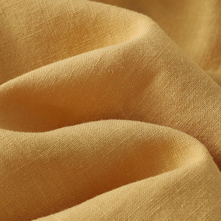 Buddha Stones Plain Slanted Buttons Cotton Linen Women's Shirt - image 1