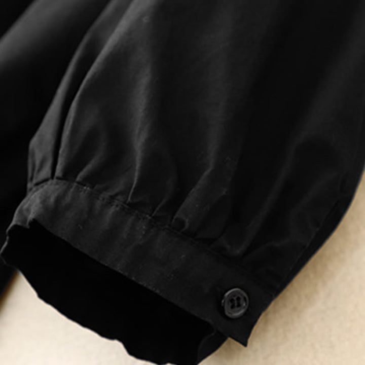 Buddha Stones Plain Stand Collar Women's Cotton Corduroy Jacket - image 8