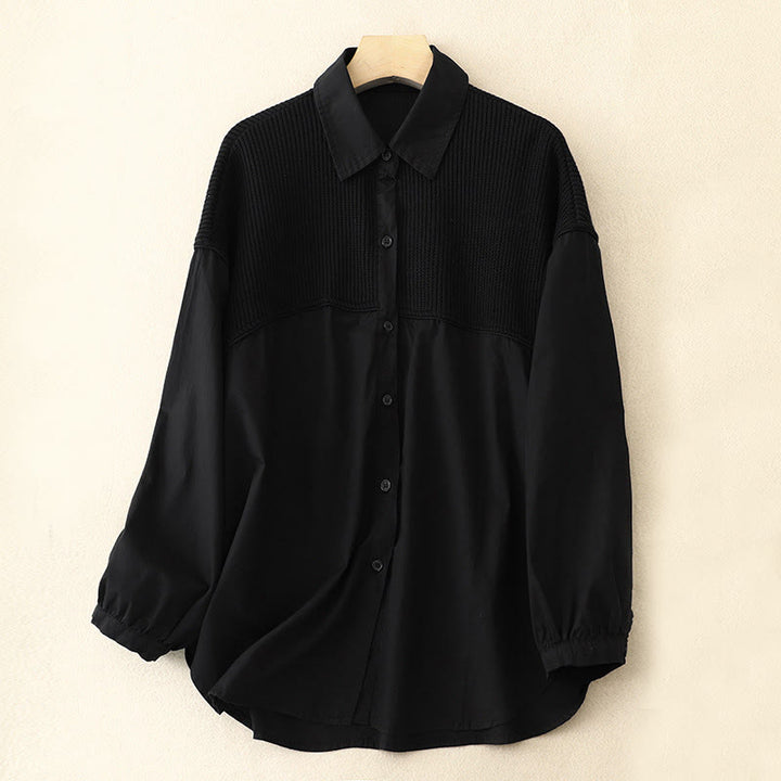 Buddha Stones Plain Stand Collar Women's Cotton Corduroy Jacket - Black - US14，UK/AU18，EU46 (2XL) - image 6