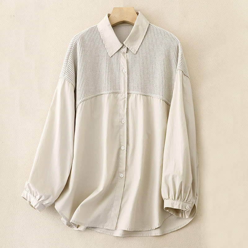 Buddha Stones Plain Stand Collar Women's Cotton Corduroy Jacket - Beige - US14，UK/AU18，EU46 (2XL) - image 11