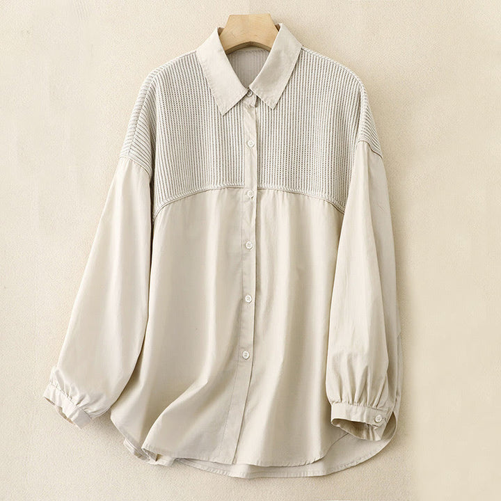 Buddha Stones Plain Stand Collar Women's Cotton Corduroy Jacket - Beige - US14，UK/AU18，EU46 (2XL) - image 10