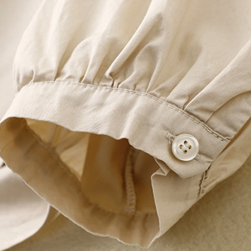 Buddha Stones Plain Stand Collar Women's Cotton Corduroy Jacket - image 15