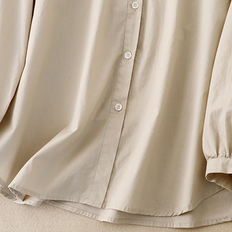 Buddha Stones Plain Stand Collar Women's Cotton Corduroy Jacket - image 17