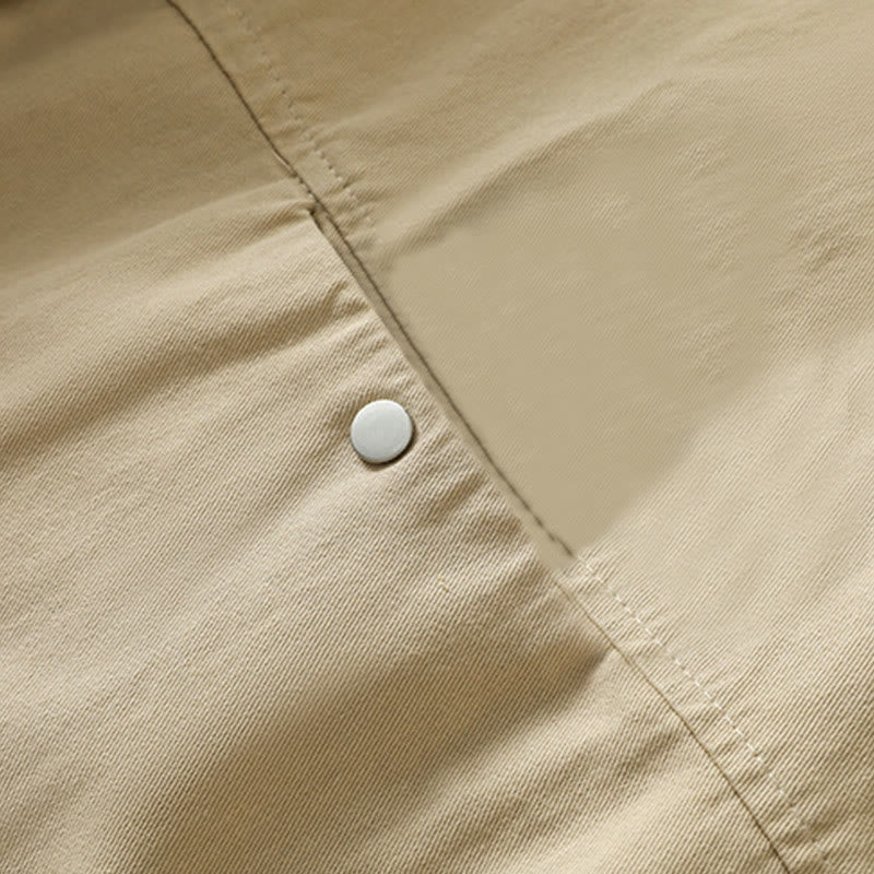 Buddha Stones Plain Button Design Stand Collar Women's Cotton Jacket - image 23