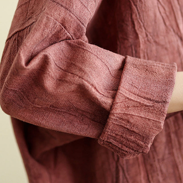 Buddha Stones Plain Long Sleeve Women's Cotton Linen Jacket With Pockets - image 17