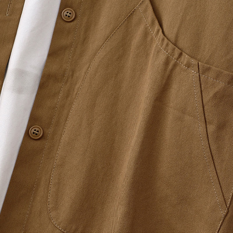 Buddha Stones Solid Color Long Sleeve Women's Cotton Jacket With Pockets - image 5