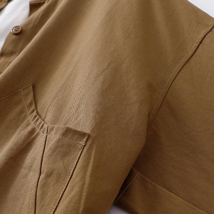 Buddha Stones Solid Color Long Sleeve Women's Cotton Jacket With Pockets - image 6