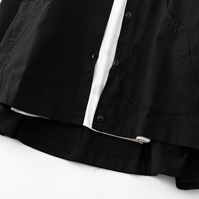 Buddha Stones Solid Color Long Sleeve Women's Cotton Jacket With Pockets - image 15