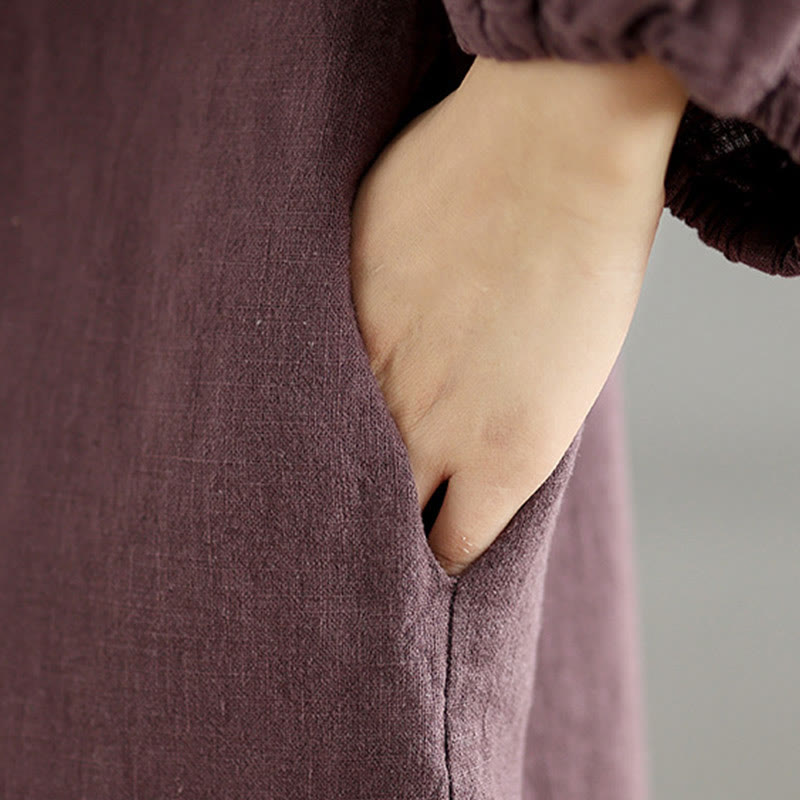 Buddha Stones Casual Frog-button Women's Cotton Linen Coat With Pockets - image 10