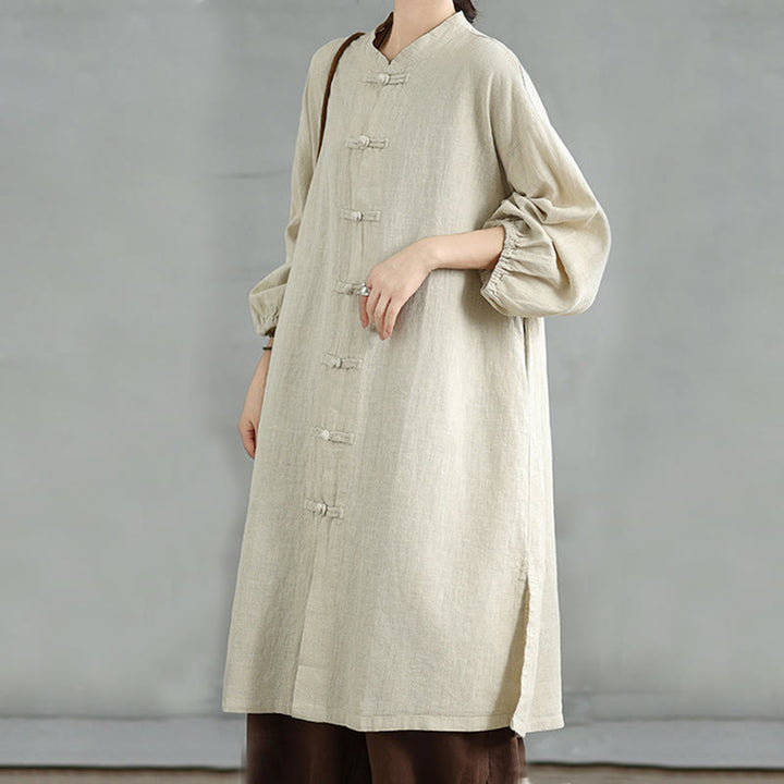 Buddha Stones Casual Frog-button Women's Cotton Linen Coat With Pockets - image 18