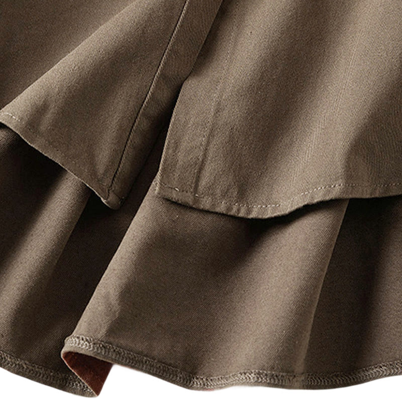 Buddha Stones Fall Irregular Design Long Sleeve Women's Cotton Linen Lapel Jacket With Pockets - image 16