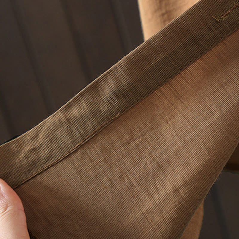 Buddha Stones Plain Buttons Women's Cotton Coat With Pockets - image 8