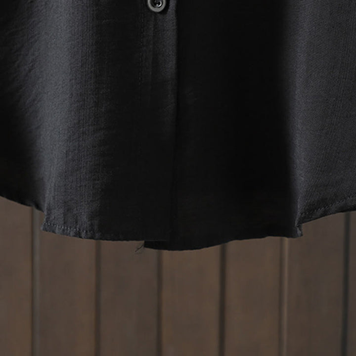 Buddha Stones Plain Buttons Women's Cotton Coat With Pockets - image 14