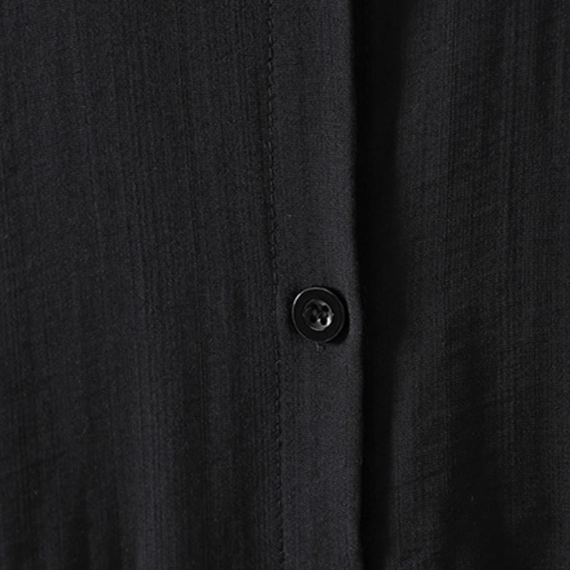 Buddha Stones Plain Buttons Women's Cotton Coat With Pockets - image 14