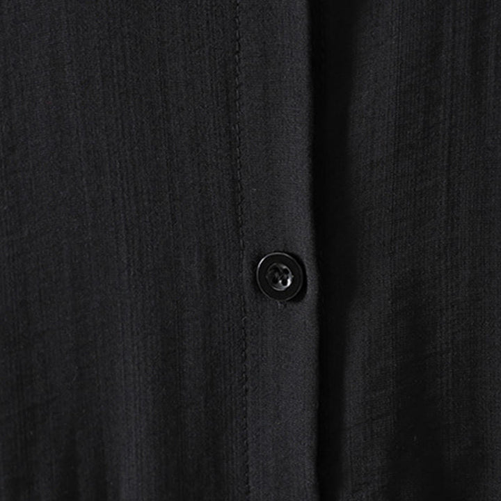 Buddha Stones Plain Buttons Women's Cotton Coat With Pockets - image 14