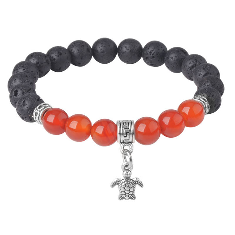Buddha Stones Black Lava Rock Crystal Beads Animal Pattern Healing Bracelet - image 16