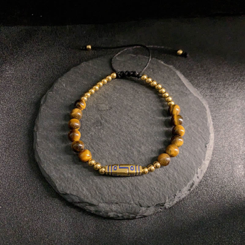 Buddha Stones Cute Bone Pattern Tiger Eye Courage Beads Bracelet - image 2