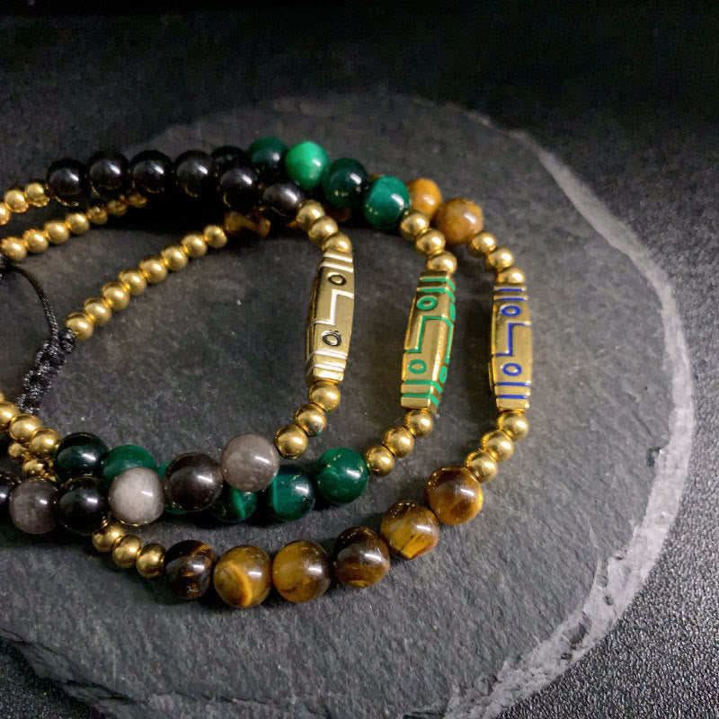 Buddha Stones Cute Bone Pattern Tiger Eye Courage Beads Bracelet - image 14