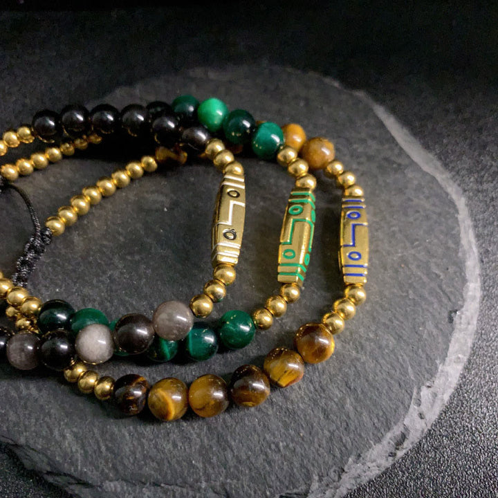 Buddha Stones Cute Bone Pattern Tiger Eye Courage Beads Bracelet - image 14