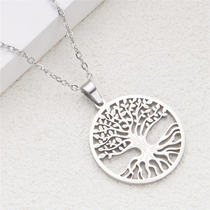 Buddha Stones The Tree Of Life Titanium Steel Enlightenment Necklace Pendant - image 10