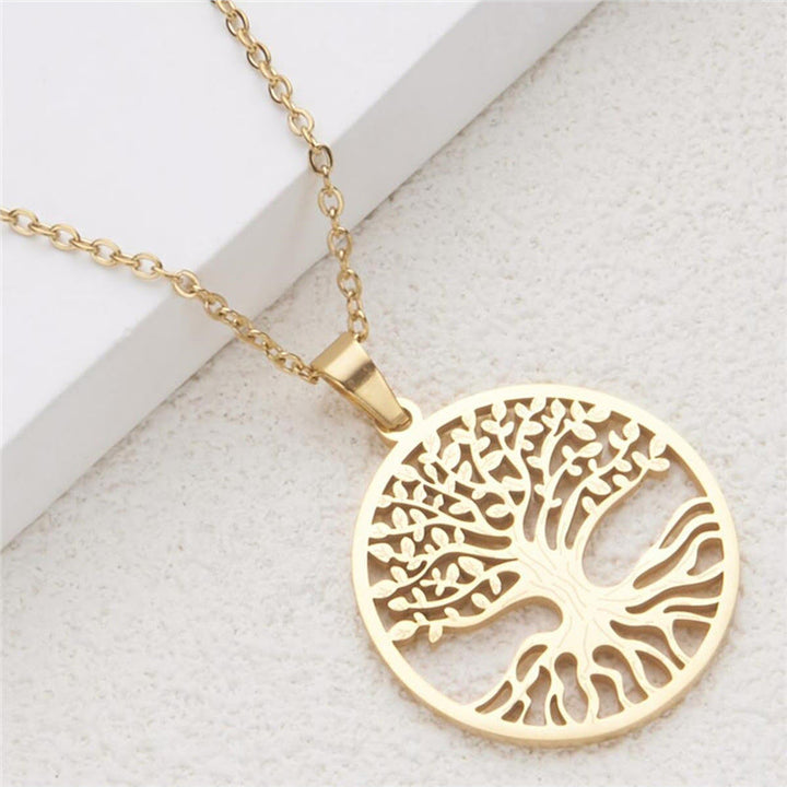 Buddha Stones The Tree Of Life Titanium Steel Enlightenment Necklace Pendant - image 4