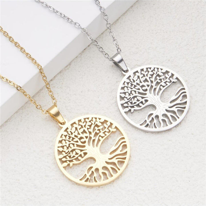 Buddha Stones The Tree Of Life Titanium Steel Enlightenment Necklace Pendant - image 13