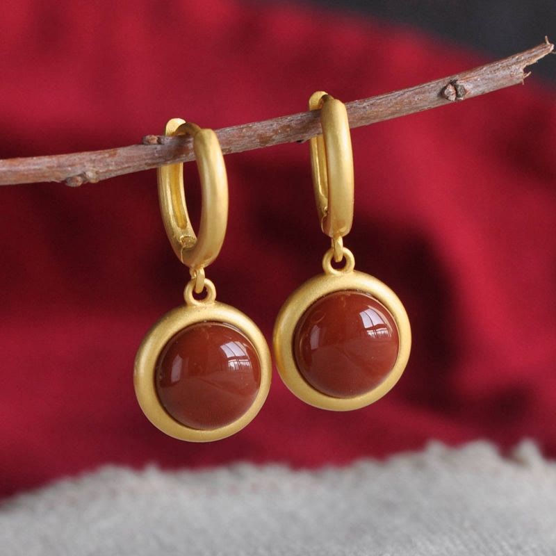 Buddha Stones 925 Sterling Silver White Jade Agate Prosperity Earrings  - image 10