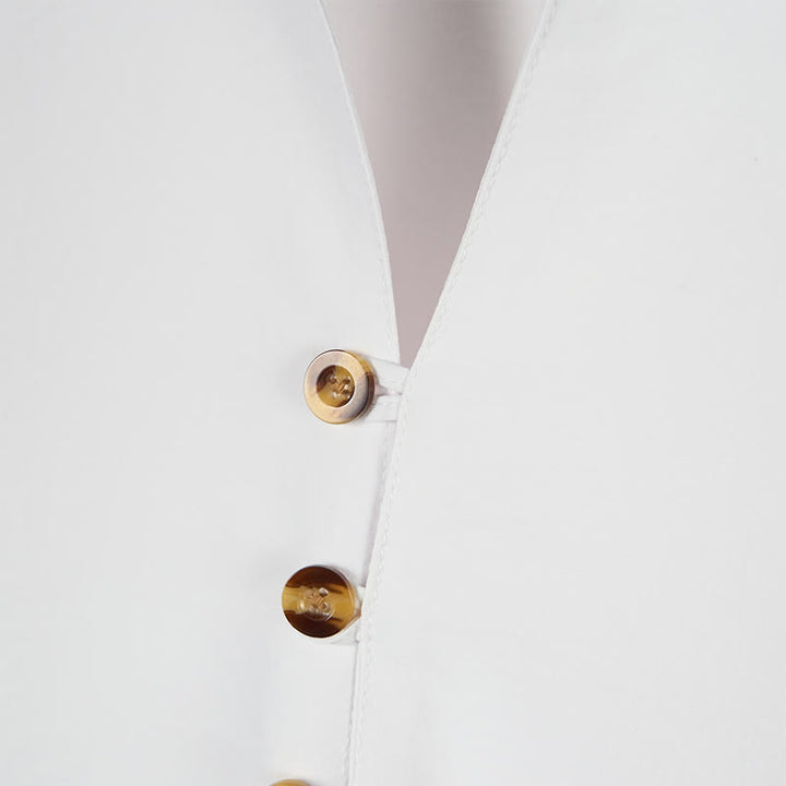 Buddha Stones Solid Color Buttons Fall Long Sleeve Linen Men's Shirt - image 9