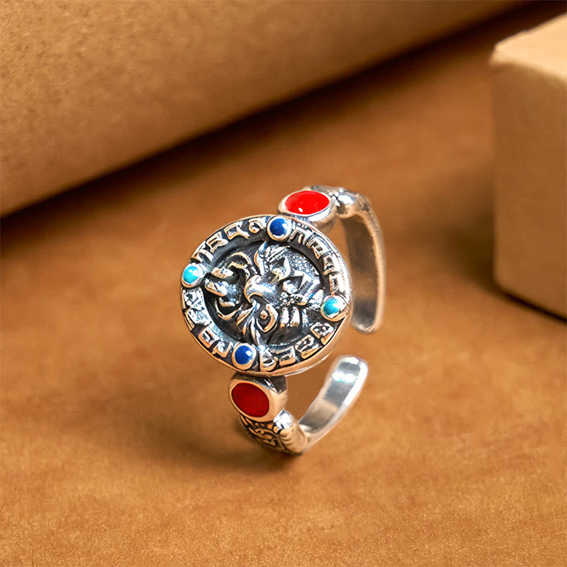 Buddha Stones Zakiram Copper Adjustable Wealth Open Ring - Copper Zakiram(Wealth♥Luck) - image 1