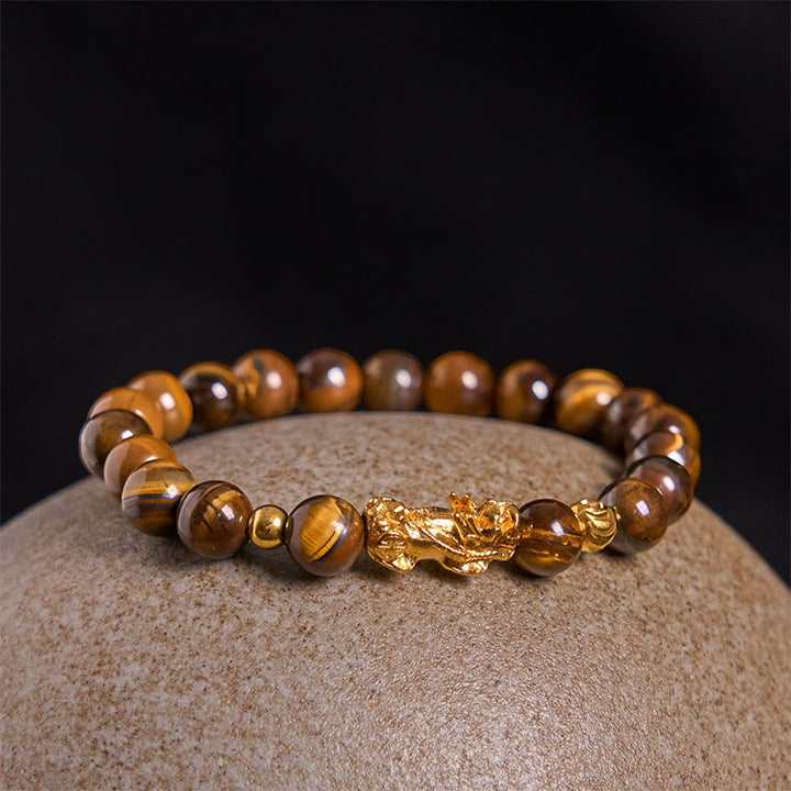 Buddha Stones Various Color Tiger Eye Beads Pixiu Wealth Courage Bracelet - image 2