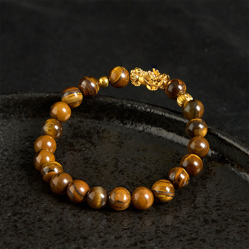 Buddha Stones Various Color Tiger Eye Beads Pixiu Wealth Courage Bracelet - image 3