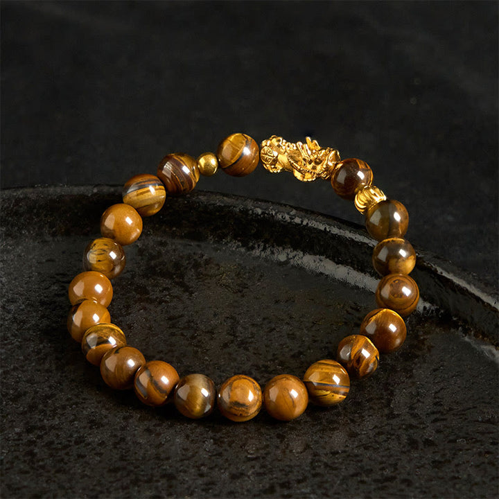 Buddha Stones Various Color Tiger Eye Beads Pixiu Wealth Courage Bracelet - image 3